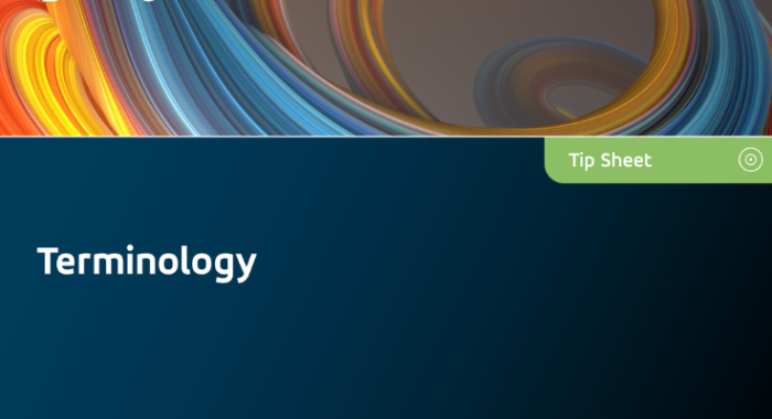 Terminology Tip Sheet